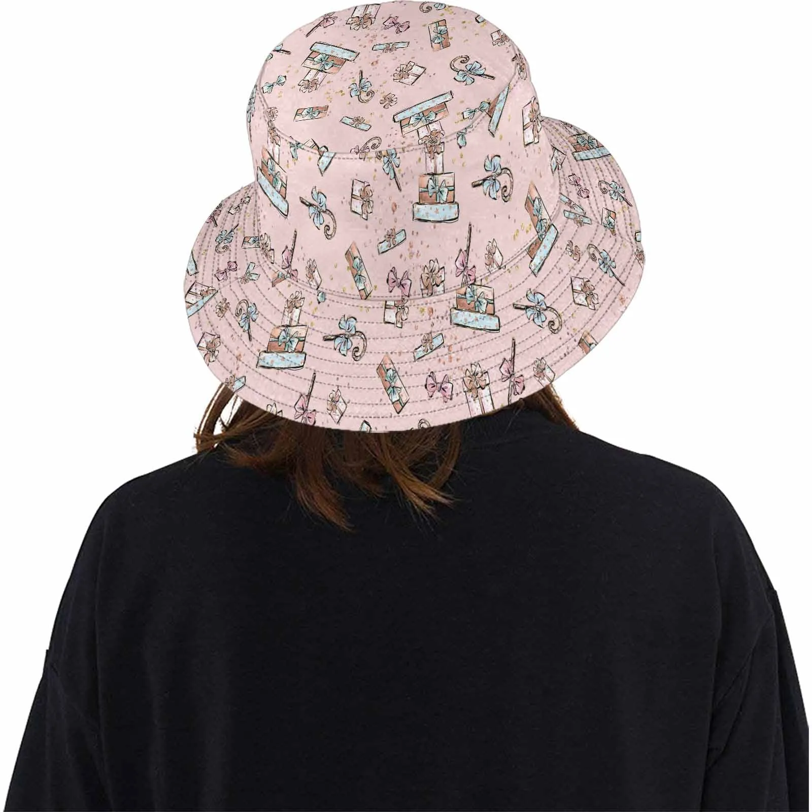 Pink Christmas  Unisex Summer Single-Layer Bucket Hat