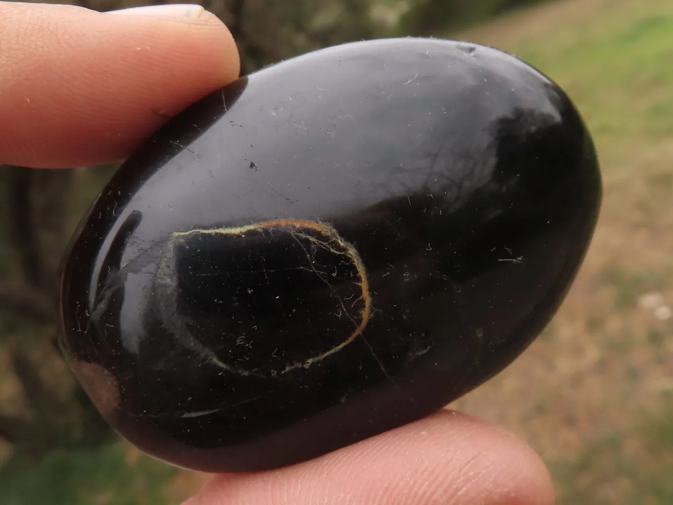 Polished Black Tourmaline / Schorl Galet / Palm Stones x 20 From Madagascar