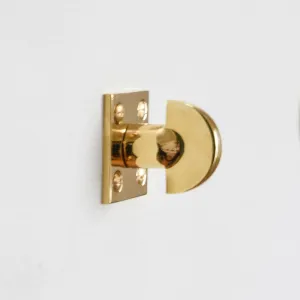 Polished Brass Bathroom Thumbturn with Square Backplate