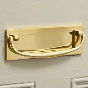 Polished Brass Marlborough Letterplate with Clapper