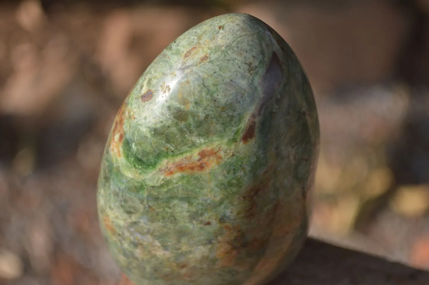 Polished Green Chrysoprase Standing Free Forms  x 2 From Ambatondrazaka, Madagascar