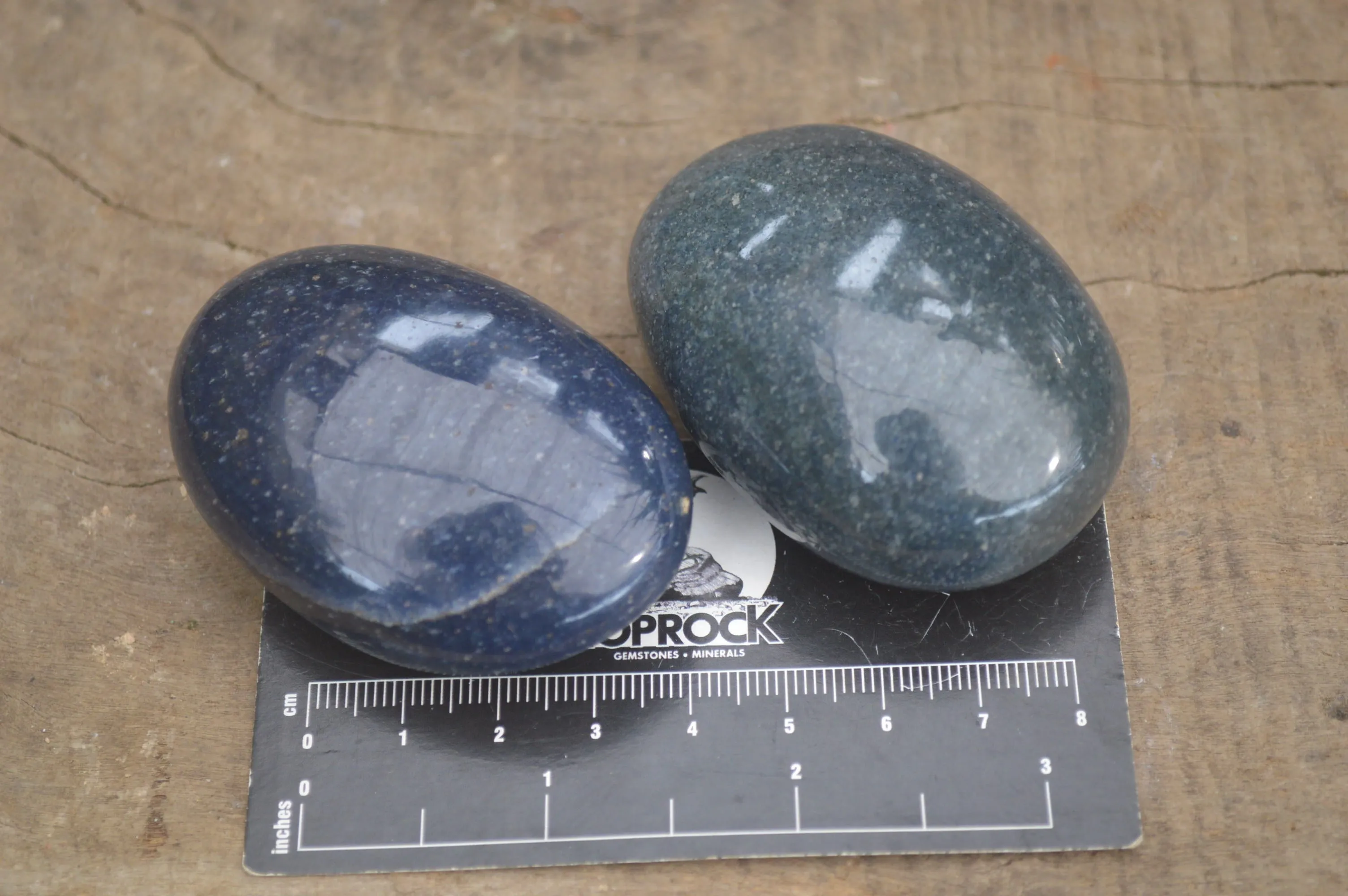 Polished Lazulite Galet-Palm Stones x 20 From Madagascar