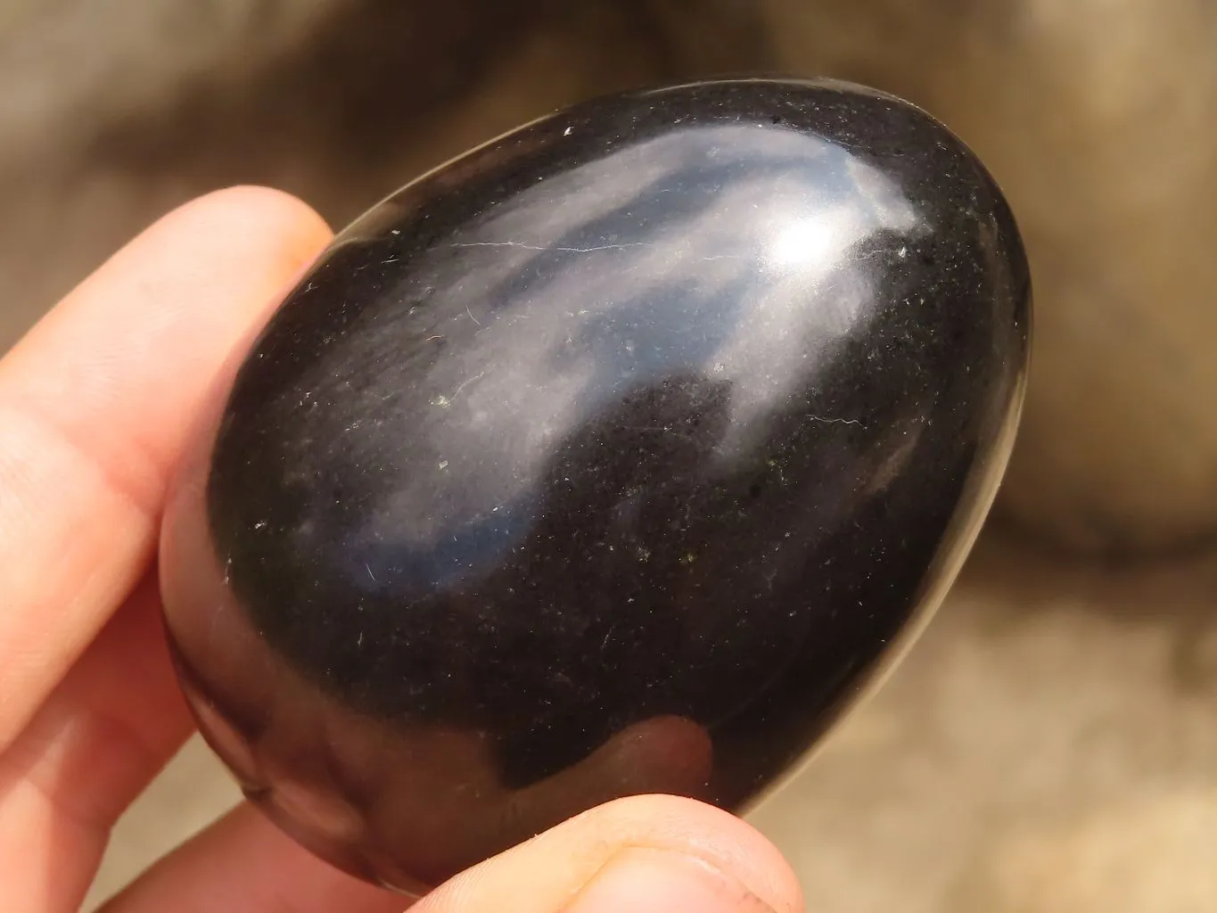 Polished Schorl Black Tourmaline Eggs x 6 From Antsirabe, Madagascar