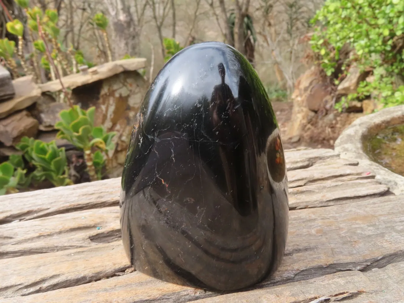 Polished Schorl Black Tourmaline Standing Free Forms x 1 From Madagascar