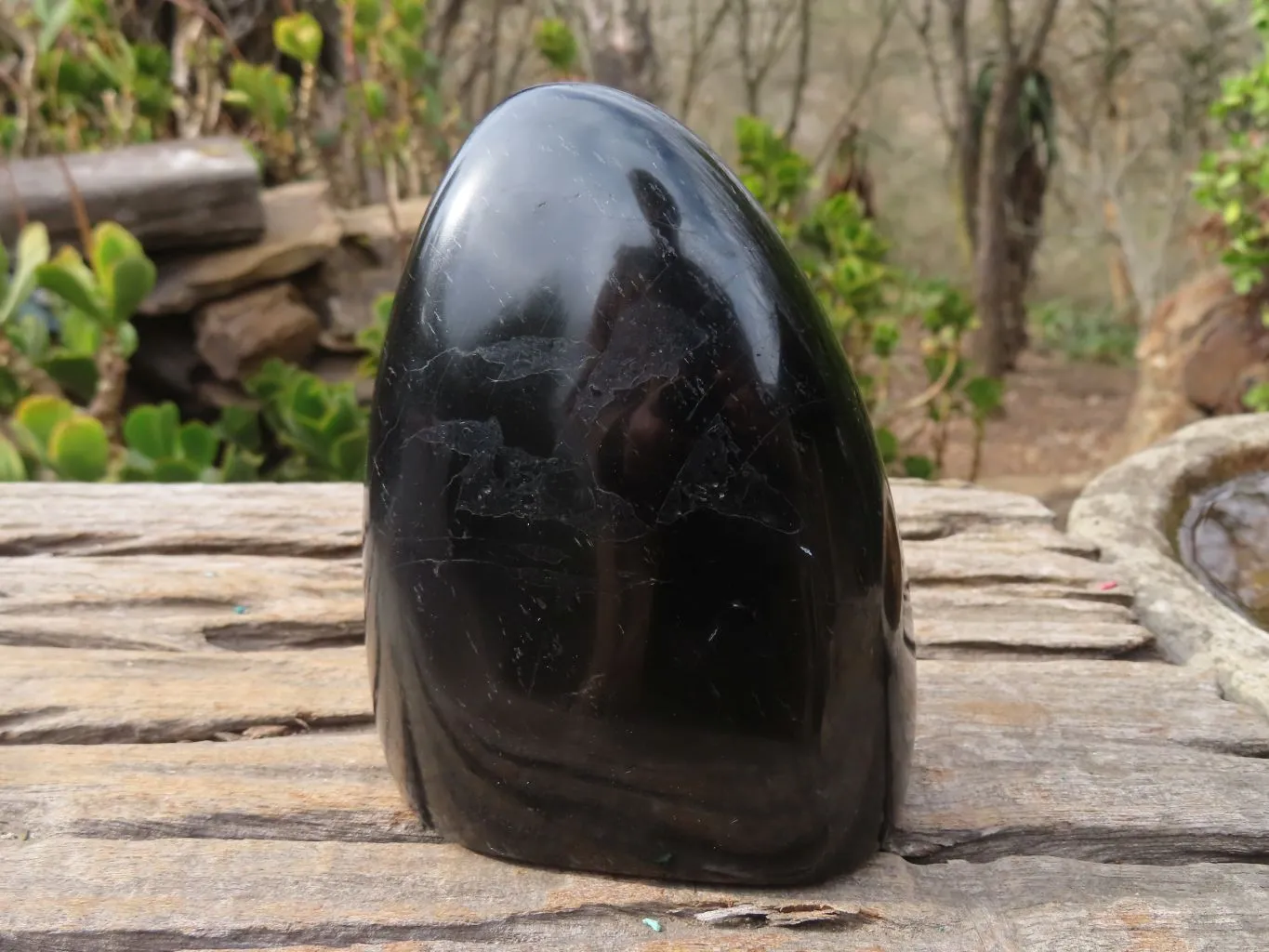 Polished Schorl Black Tourmaline Standing Free Forms x 1 From Madagascar