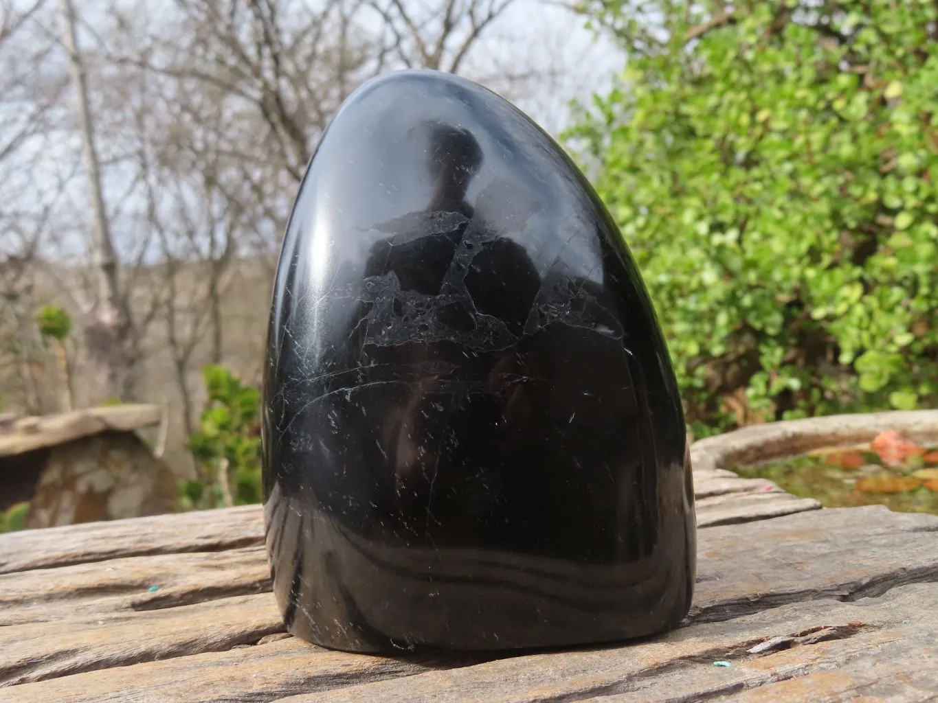 Polished Schorl Black Tourmaline Standing Free Forms x 1 From Madagascar