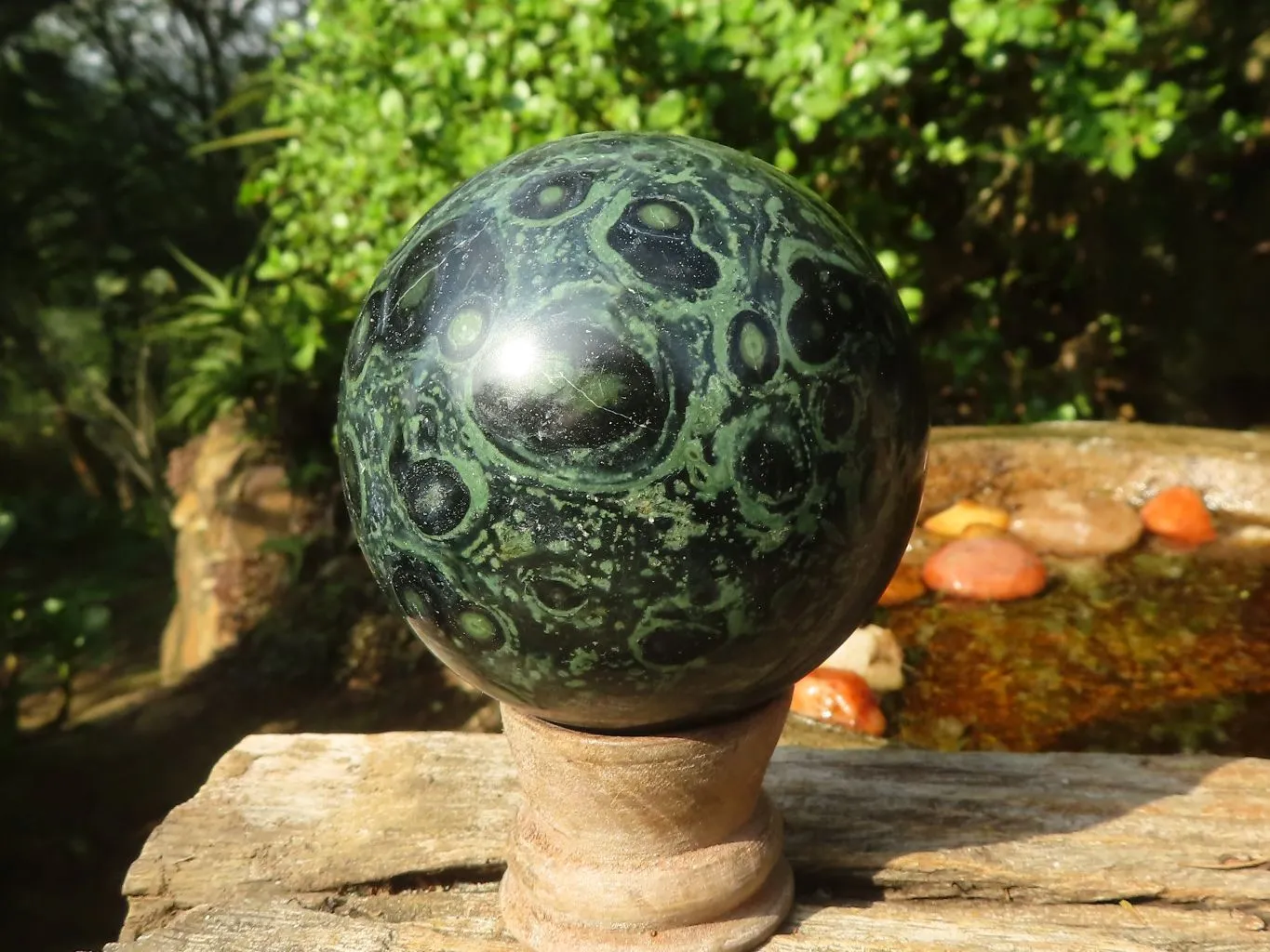 Polished Stromatolite / Kambamba Jasper Spheres  x 3 From Mahajanga, Madagascar