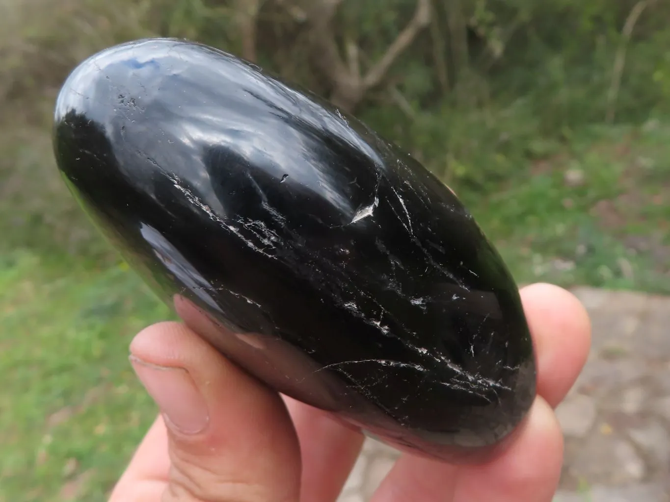 Polished Trio Of Schorl Black Tourmaline Standing Free Forms x 3 From Madagascar