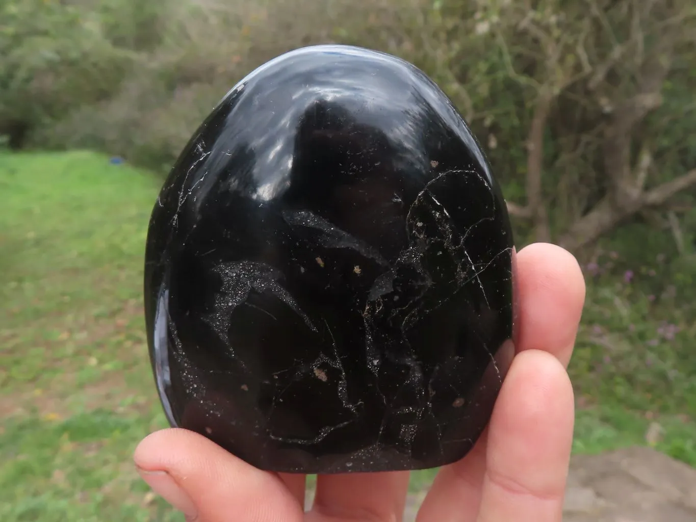 Polished Trio Of Schorl Black Tourmaline Standing Free Forms x 3 From Madagascar