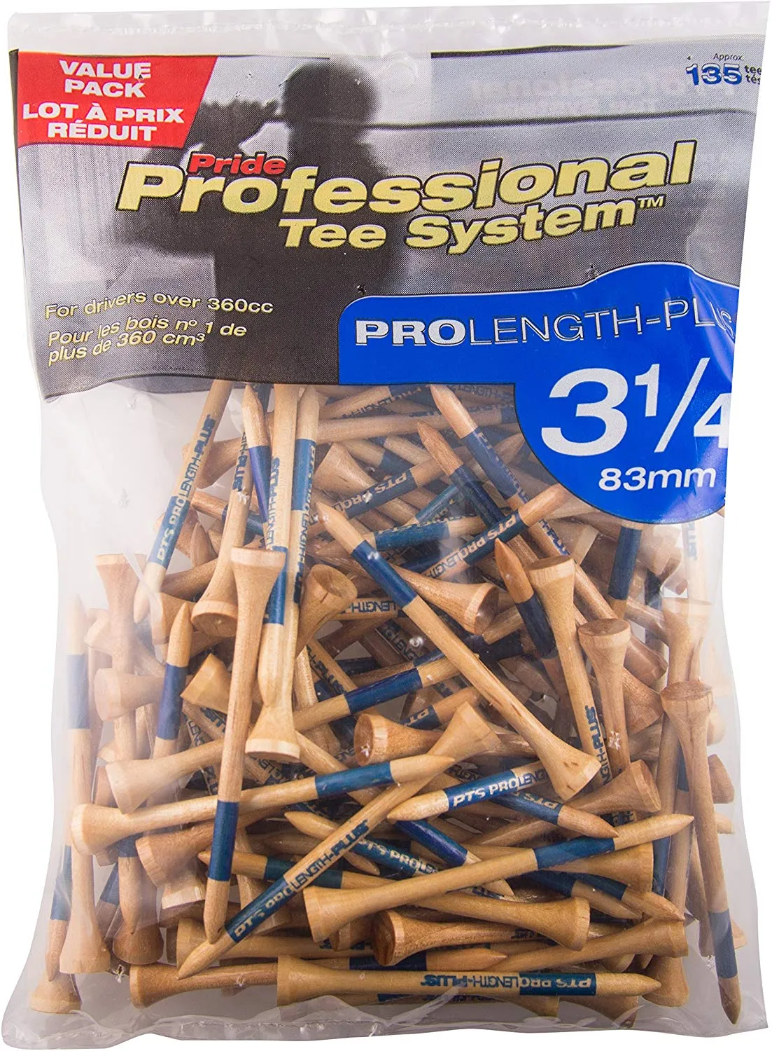 Pride PTS ProLength Wood Golf Tees - 1.5" Mini Tees