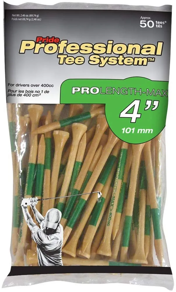 Pride PTS ProLength Wood Golf Tees - 1.5" Mini Tees