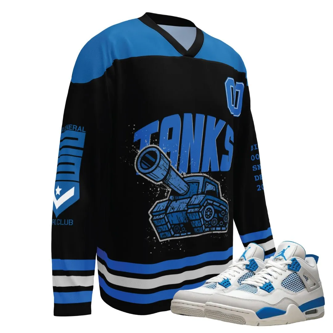 Retro 4 Military Blue Hockey-Style Jersey