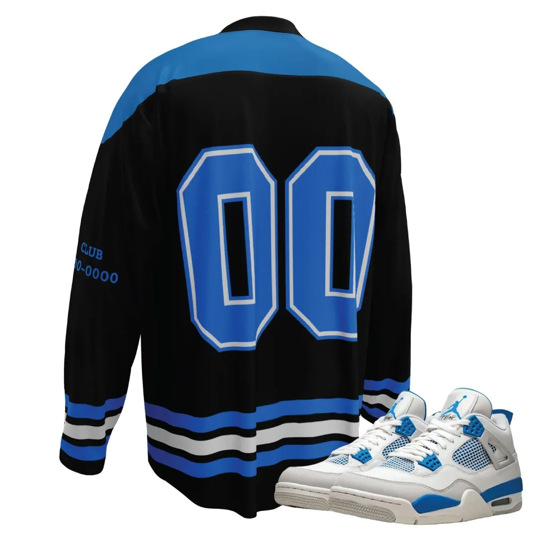 Retro 4 Military Blue Hockey-Style Jersey