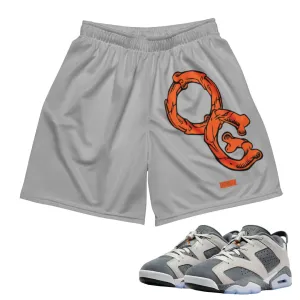 RETRO 6 LOW PSG "CEMENT GREY" OG Bones MESH SHORTS