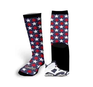 Retro 6 Olympic Stars Socks