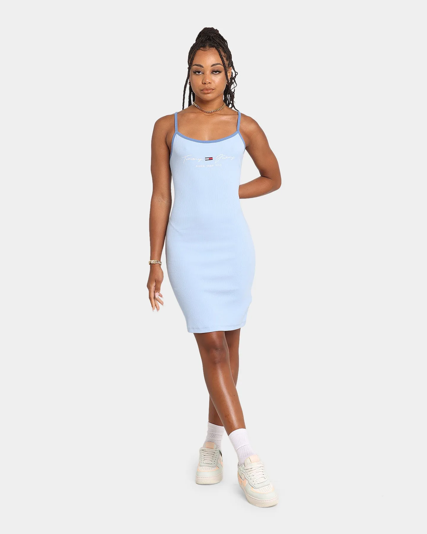 Tommy Jeans Women's Pastel Strap Dress Light Powdery Bluev