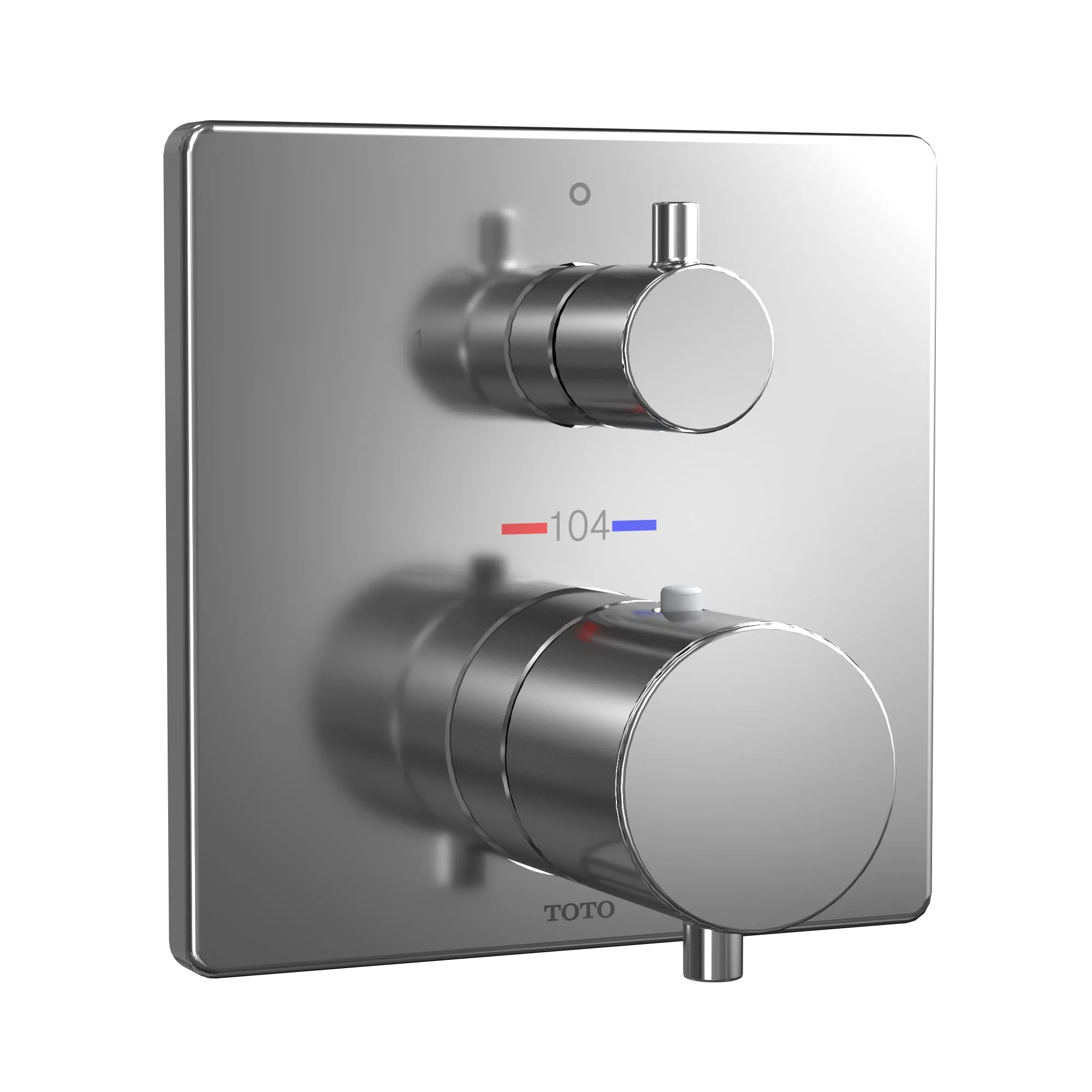 TOTO TBV02404U#CP Square Thermostatic Mixing Valve with Two-Way Diverter Shower Trim, Polished Chrome