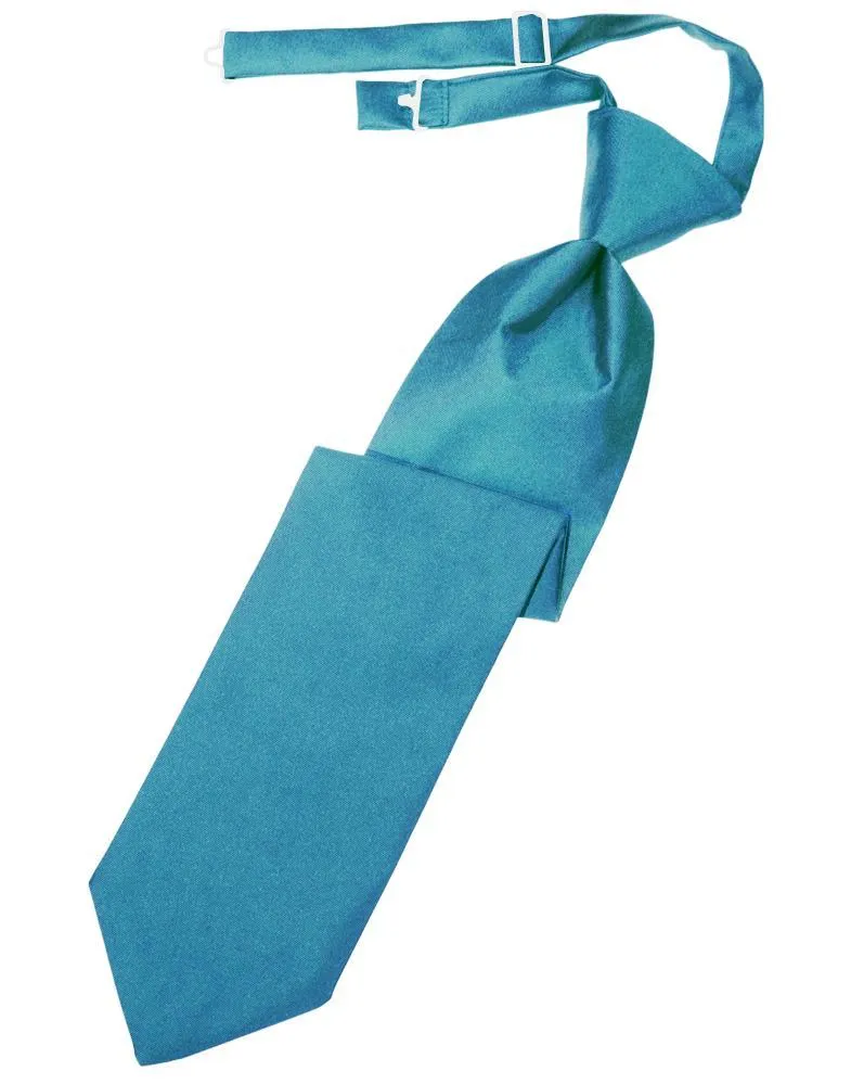 Turquoise Luxury Satin Kids Necktie