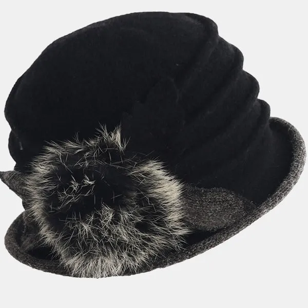 Women Wool Cloche Winter Hat 1920s C030