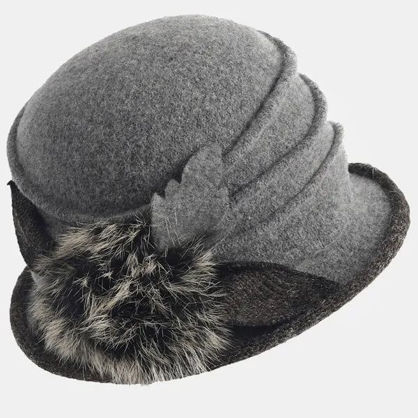 Women Wool Cloche Winter Hat 1920s C030