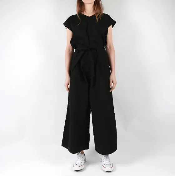 Women's - Wide Pants - Rinsed Oxford - Black