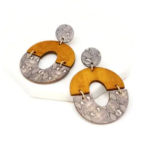 Wooden Circle Statement Earring