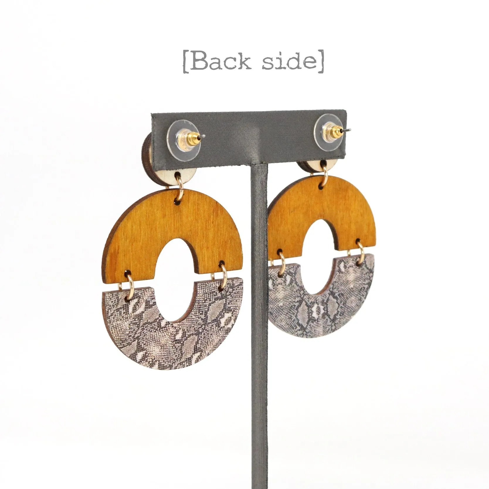 Wooden Circle Statement Earring