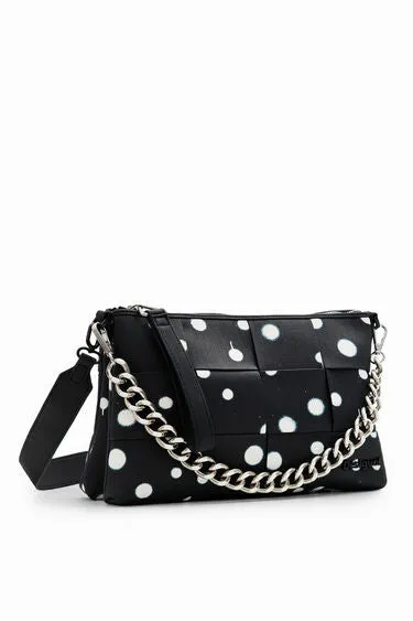 Woven Droplets Crossbody - Black