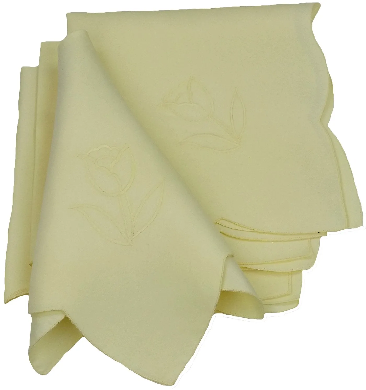 XD40030 Tulip Bouquet Napkins, 21"x21", Yellow, Set of 4